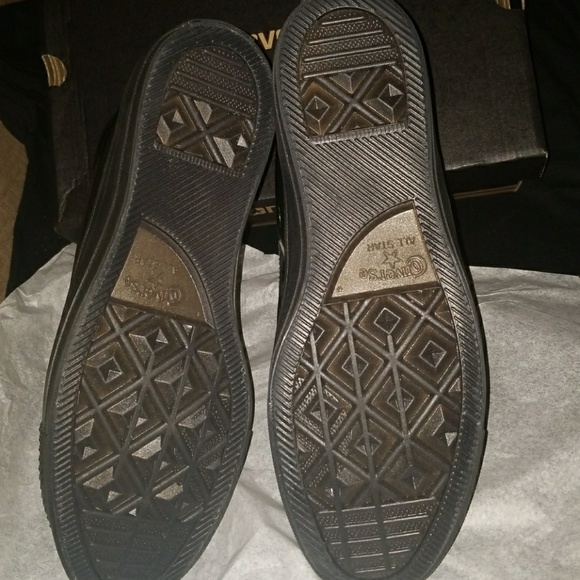 Converse Black Shiny Plastic High Tops NEW RARE - Picture 7 of 7